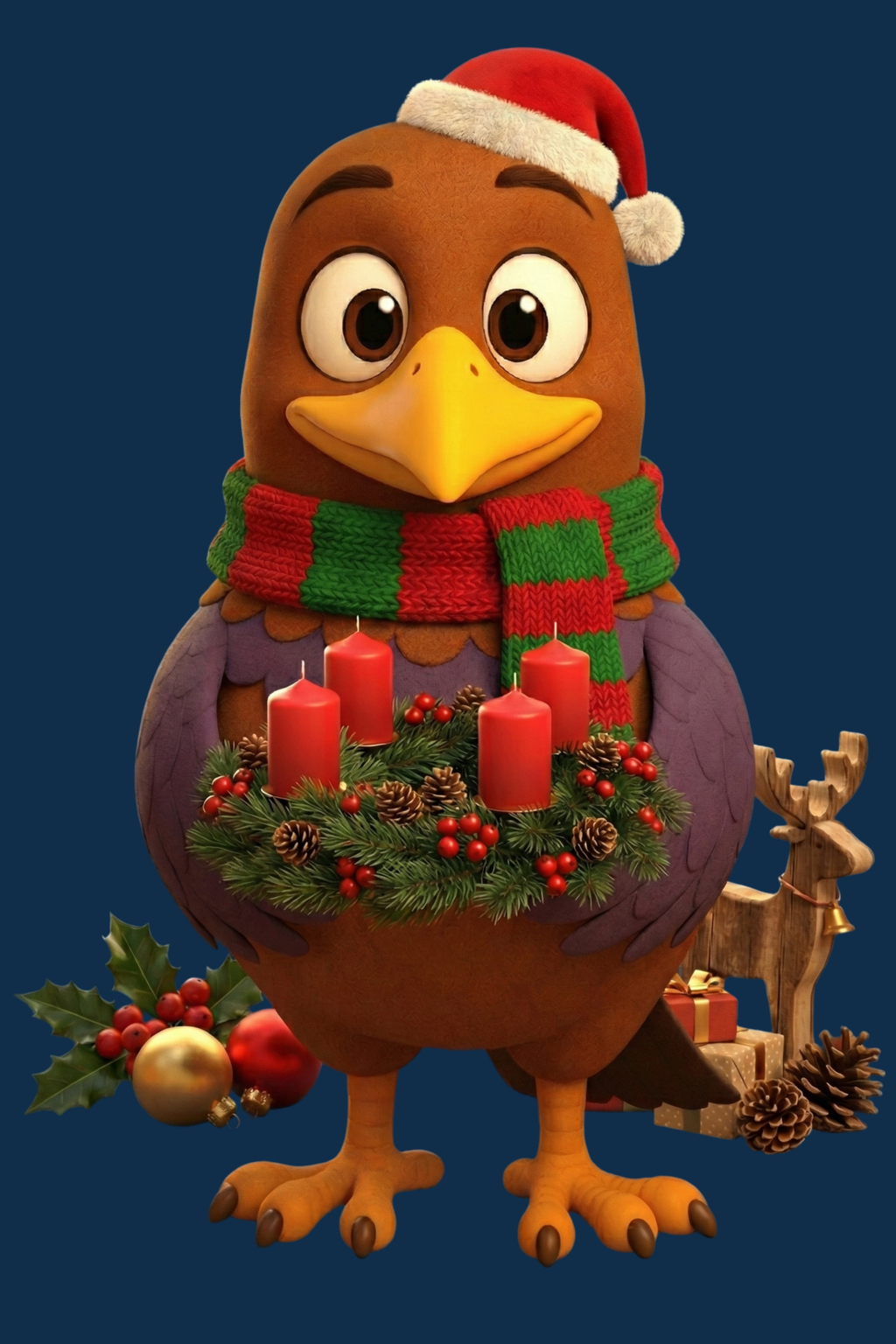 moortaube mit Adventskranz