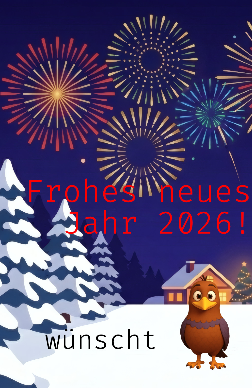 moortaube wünscht „Frohes neues Jahr 2026!“