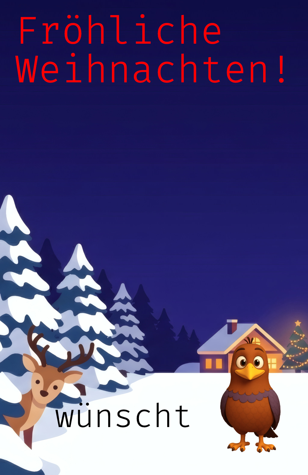 moortaube wünscht „Frohe Weihnachten!“